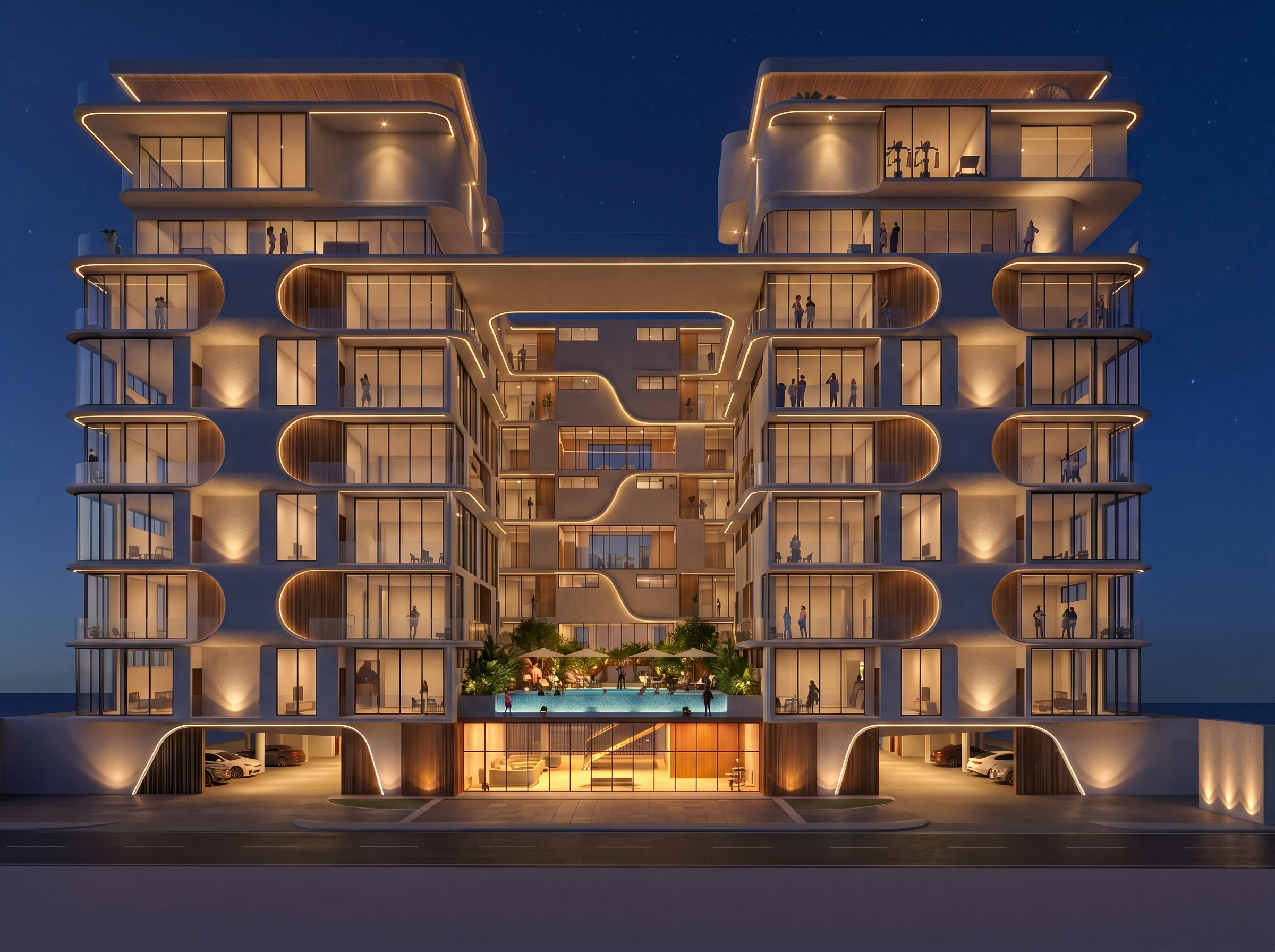 Interior architecture at Glover Atrium, Ikoyi